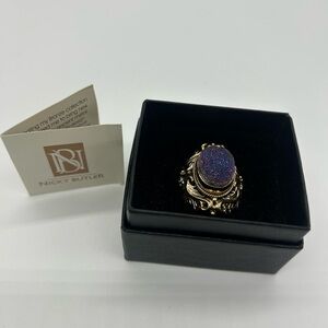 Nicky Butler Purple drusy and goldtone ring